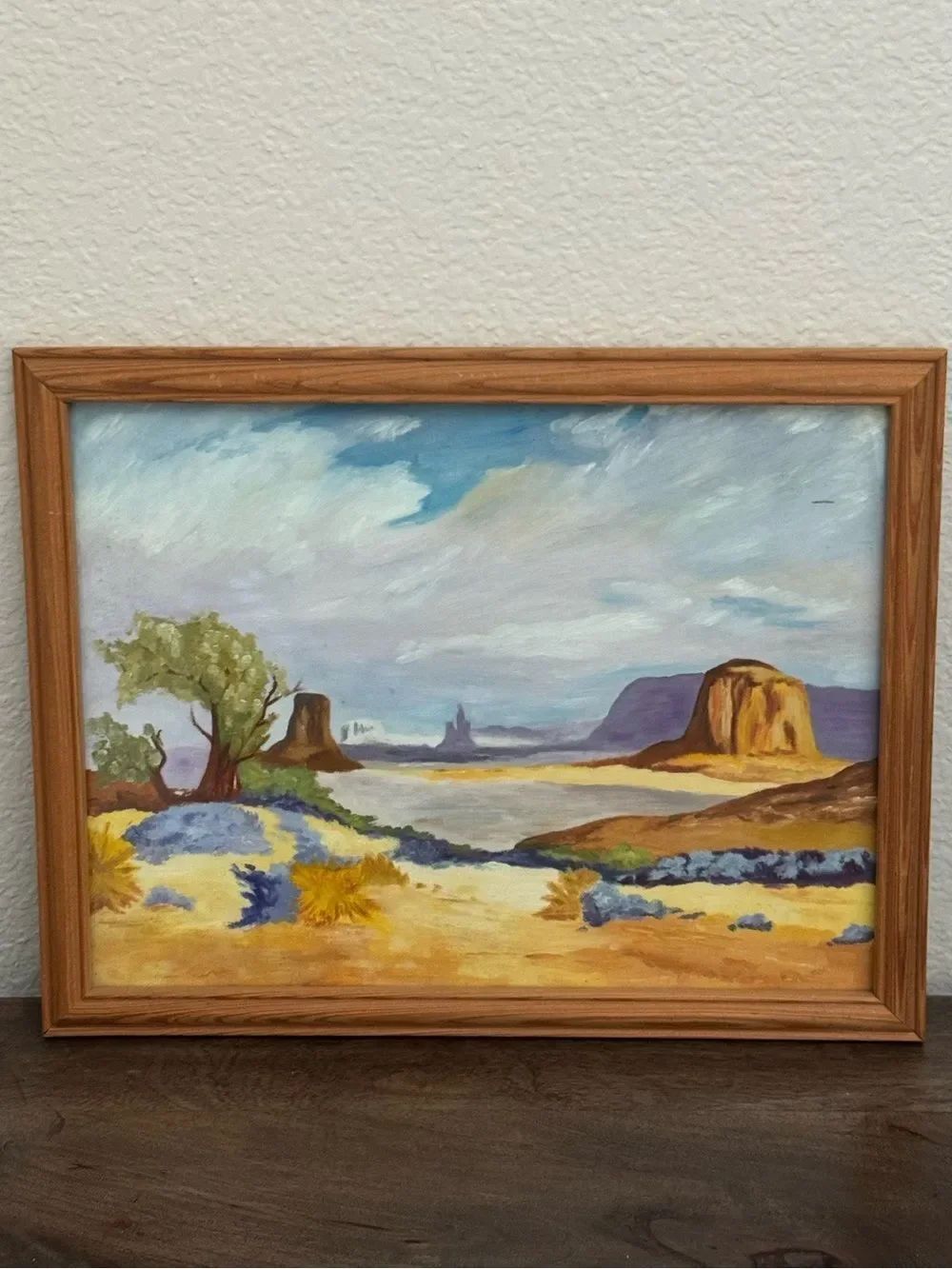 Southwest Desert Landscape Wood Frame Painting